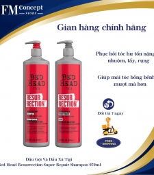 Dầu gội, xã phục hồi tóc hư tổn TIGI bed head resurrection 970ml