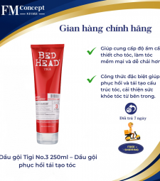 Dầu gội Tigi No.3 250ml – Dầu gội phục hồi tái tạo tóc  Dầu gội Tigi No.3 250ml – Dầu gội phục hồi tái tạo tóc