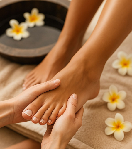 Massage chân tinh dầu thảo dược