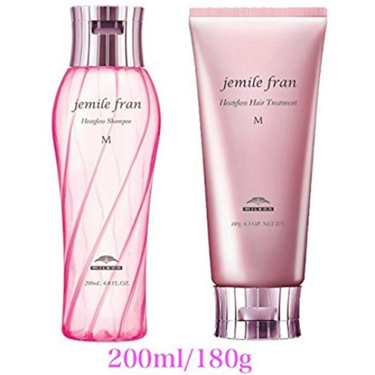 Dầu gội xả cho tóc khô xơ hư tổn Milbon Jemile Fran Heatgloss Shampoo 200ml