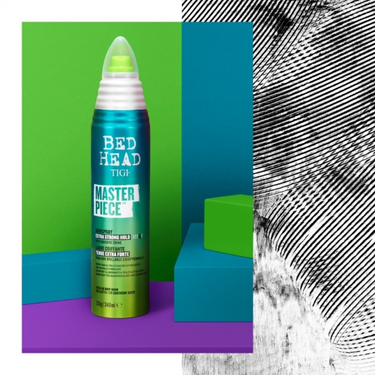 Gôm xịt tóc Tigi Bed Head Masterpiece – 340ml, giữ nếp, ngăn ngừa độ ẩm.