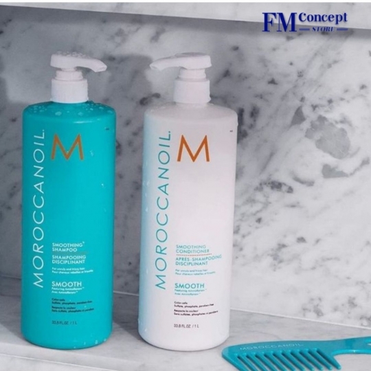 Dầu gội, dầu xả Morocanol Smoothing suôn mượt 500ml dành cho tóc rối và khó vào nếp