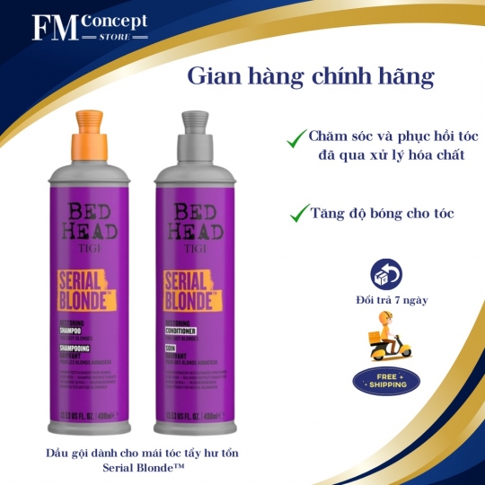 Cặp gội xả TIGI Serial Blonde cho tóc tẩy hư tổn 