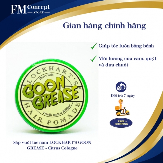 Sáp vuốt tóc nam LOCKHART'S GOON GREASE - Citrus Cologne