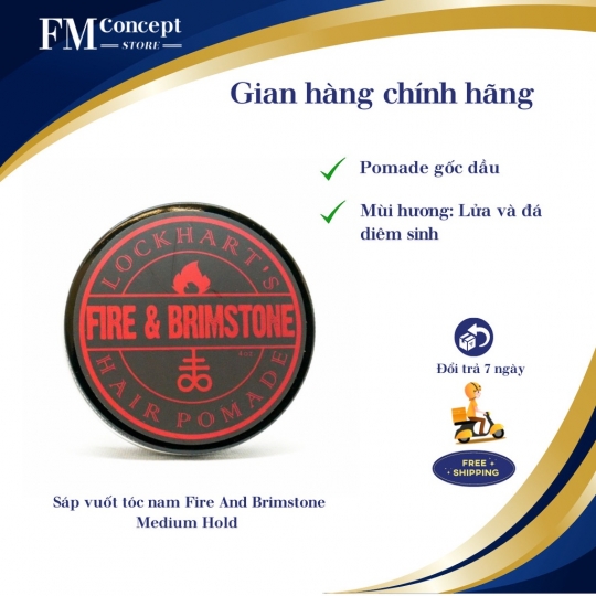 Sáp vuốt tóc nam Fire And Brimstone Medium Hold Chính hãng cao cấp