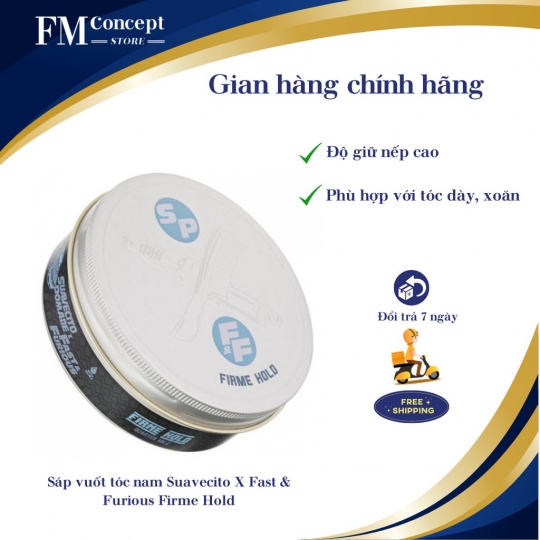 Sáp vuốt tóc nam Suavecito X Fast & Furious Firme Hold cao cấp chính hãng