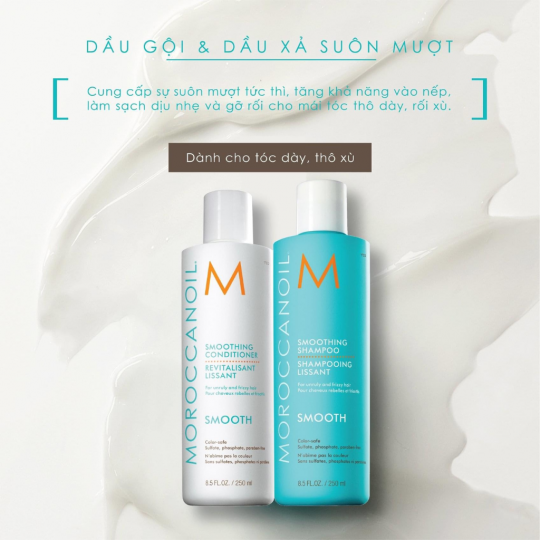 Dầu gội, xả suôn mượt MOROCCANOIL Smoothing 500ml 