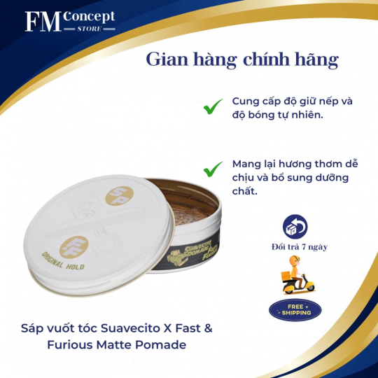 Sáp vuốt tóc Suavecito X Fast & Furious Matte Pomade