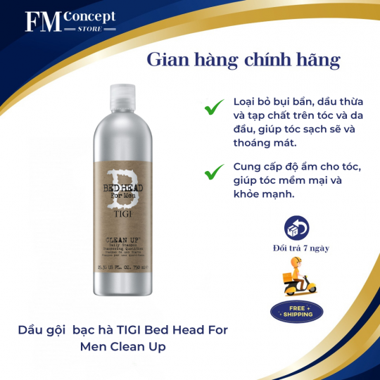 Dầu gội  bạc hà TIGI Bed Head For Men Clean Up