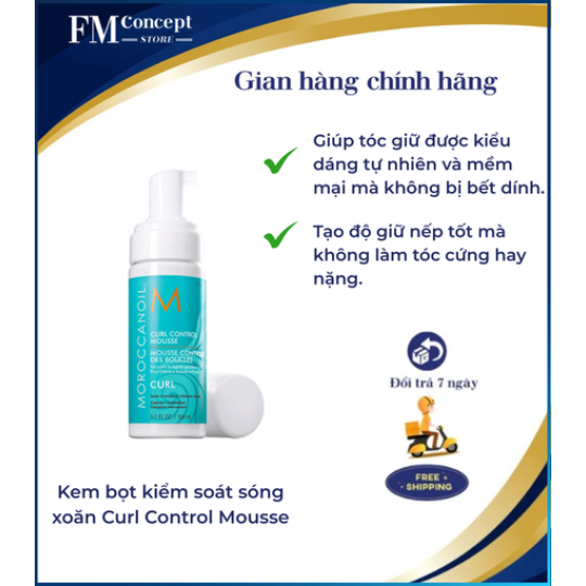 Kem bọt kiểm soát sóng xoăn Curl Control Mousse 75g