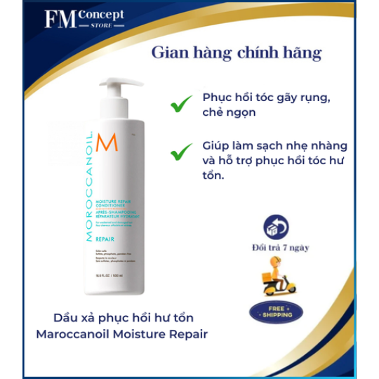 Dầu xả phục hồi hư tổn Maroccanoil Moisture Repair dành cho tóc yếu và hư tổn 250ml