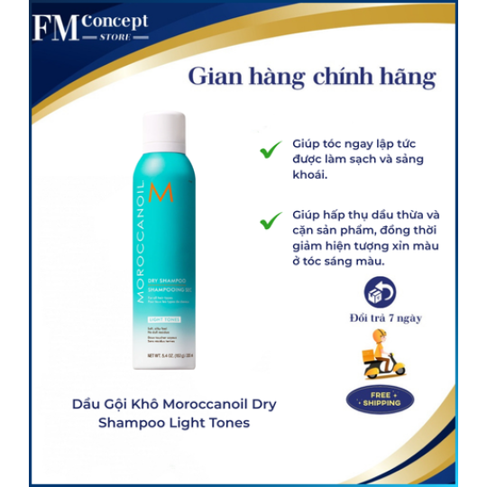 Dầu Gội Khô Moroccanoil Dry Shampoo Light Tones