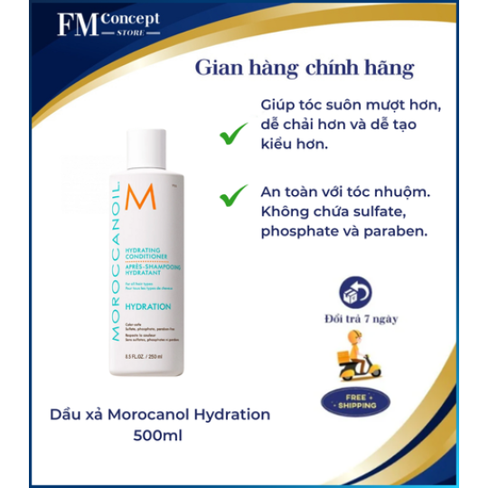 Dầu xả Morocanol Hydration 500ml dành cho mọi loại tóc