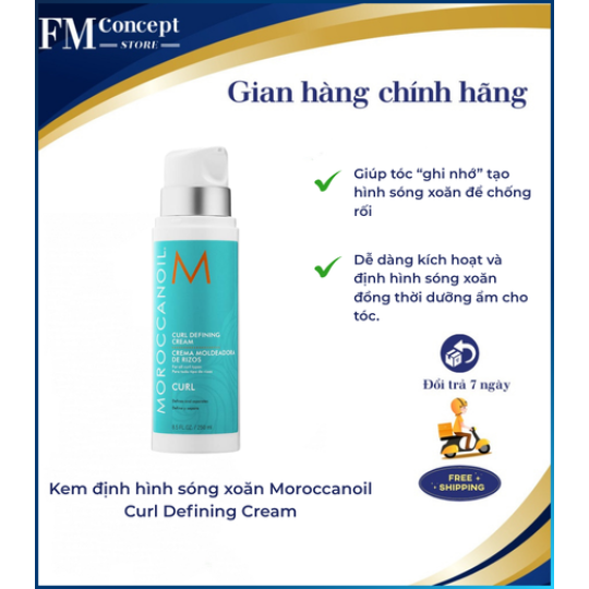 Kem định hình sóng xoăn Moroccanoil Curl Defining Cream 