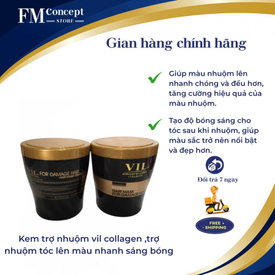 Kem trợ nhuộm vil collagen ,trợ nhuộm tóc lên màu nhanh sáng bóng