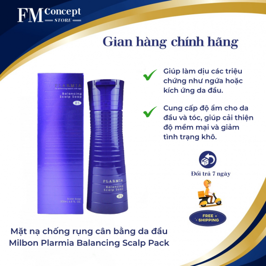 Mặt nạ chống rụng cân bằng da đầu Milbon Plarmia Balancing Scalp Pack